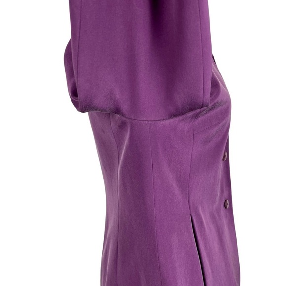 TALBOTS 90'S PURPLE SILK 3 BUTTON NOTCH COLLAR BLAZER JACKET - Picture 9 of 16